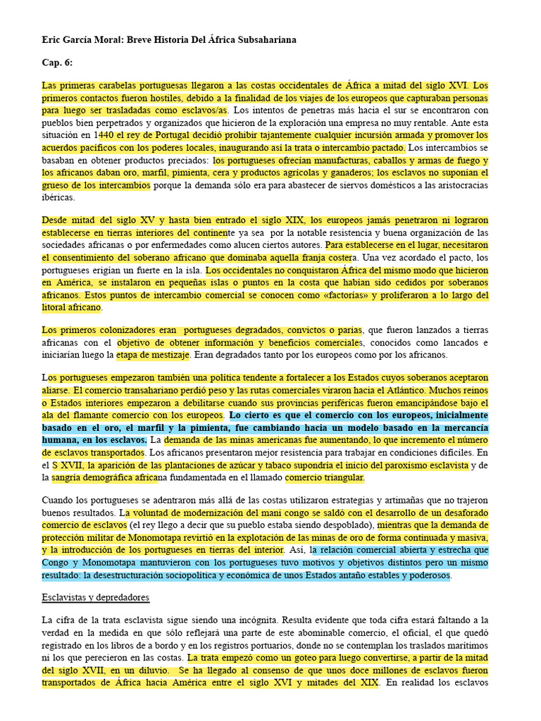 Impacto del Comercio de Esclavos en África | PDF | Colonialismo ...
