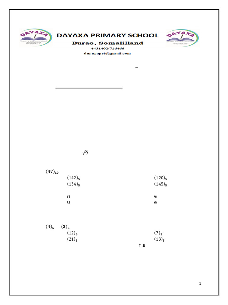 Grade 7 Maths Exam Paper 2024 | PDF | Numbers | Mathematical Objects