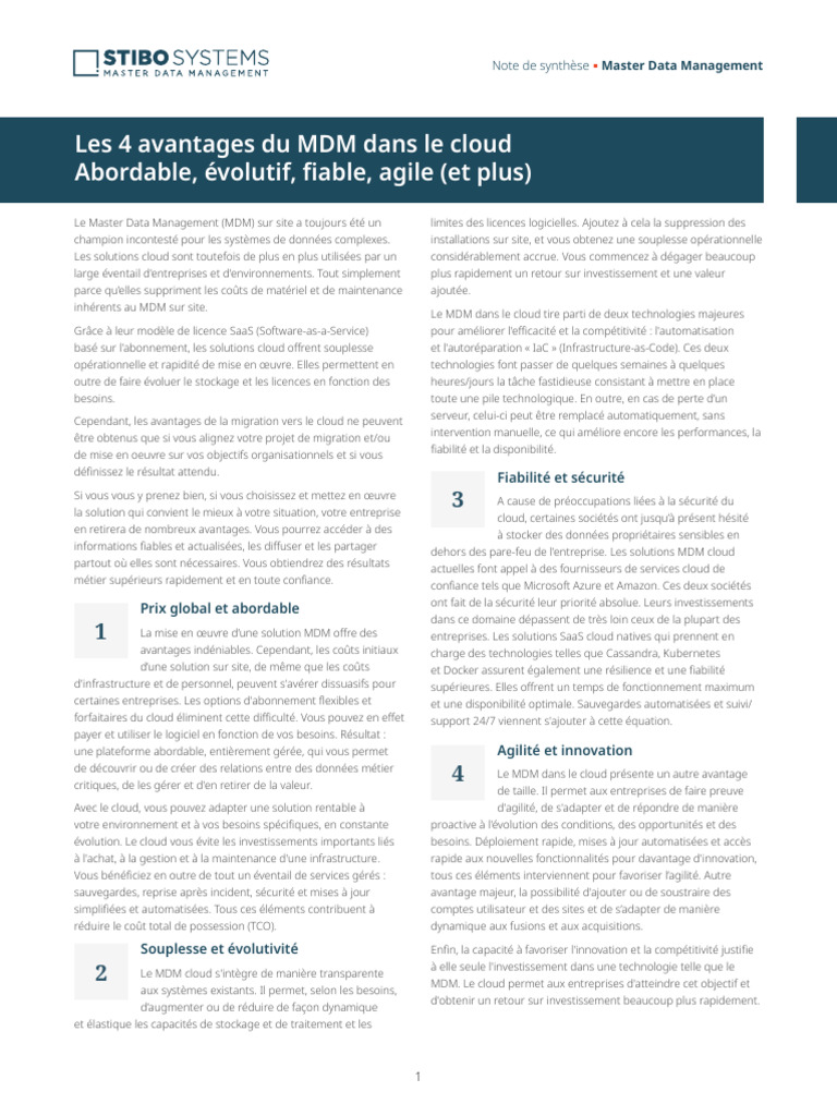 Avantages du MDM dans le Cloud | PDF | Cloud computing | Logiciel en ...