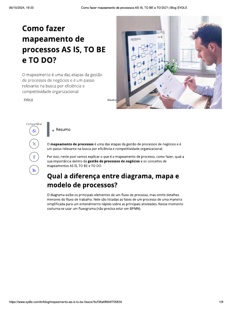 Como Fazer Mapeamento de Processos AS IS, TO BE e TO DO - Blog SYDLE | PDF