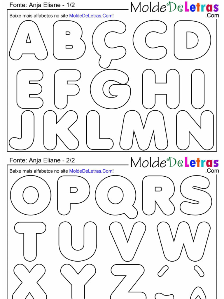 Molde de Letras Fonte Anja Eliane Duplo | PDF