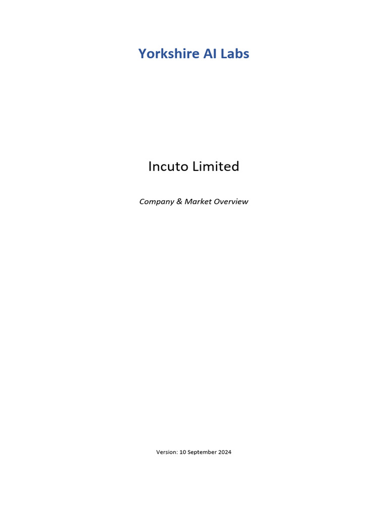 Incuto Company & Market Overview v3 | PDF | Cost Of Living | Computer ...