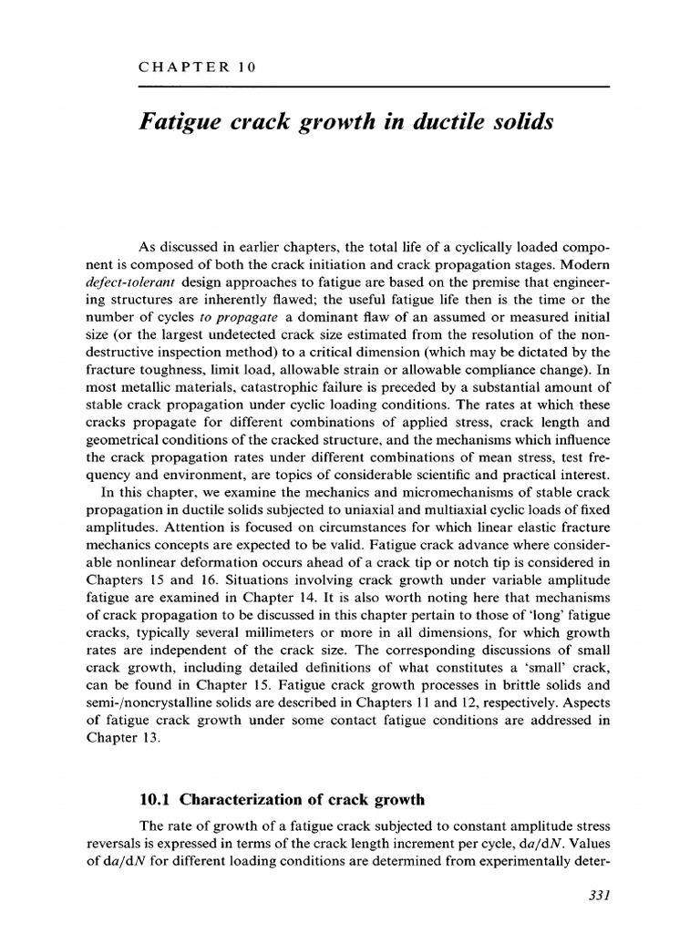 Fatigue Crack Growth in Ductile Solids | PDF | Fracture | Fracture ...