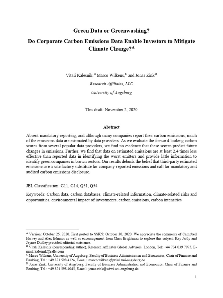 3 Research Affiliates Carbon Paper | PDF | Climate Change Mitigation ...