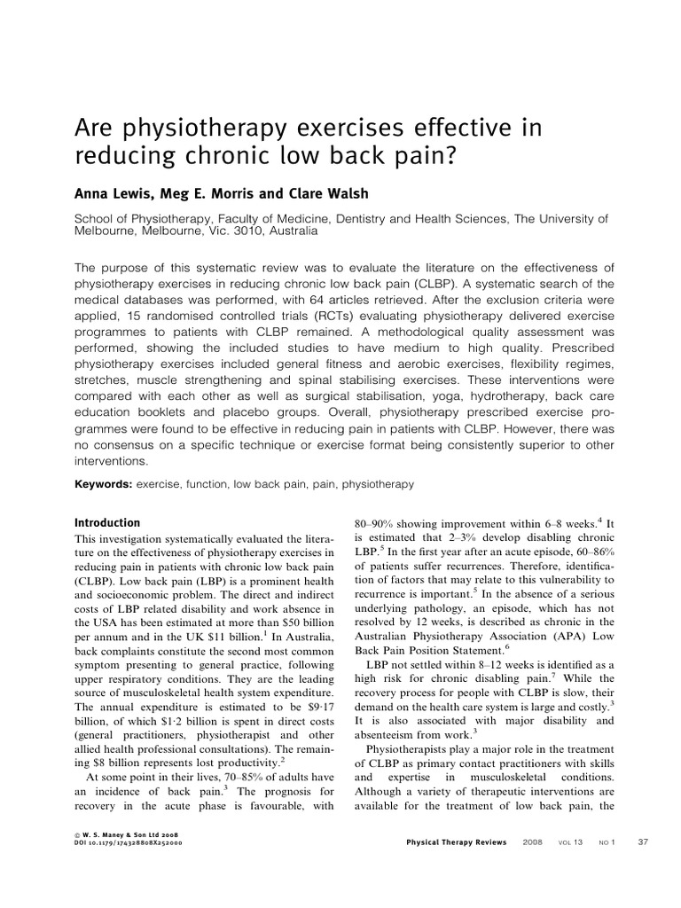 Okhff | PDF | Physical Therapy | Low Back Pain