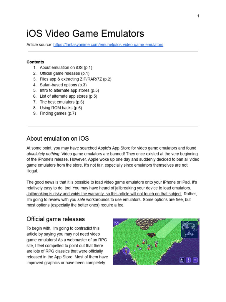 iOS Video Game Emulators | PDF | Ios | I Phone