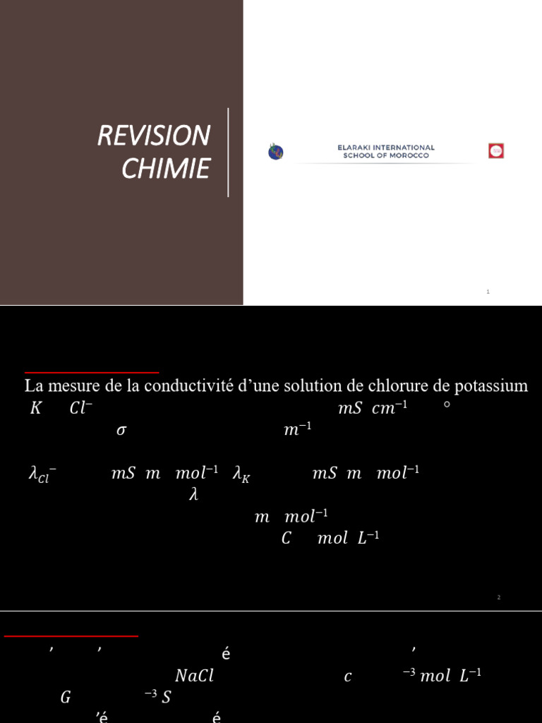 Conductivité et solutions ioniques en chimie | PDF | Ion | Conductivité ...
