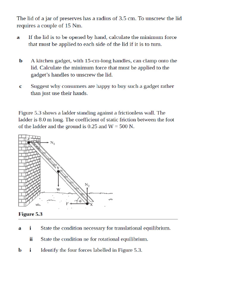 Moment of Force Worksheet | PDF