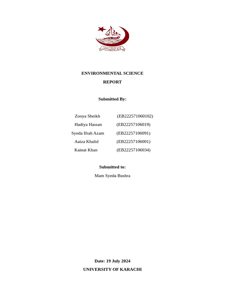 ENVIRONMENTAL SCIENCE Reportxx | PDF | Environmental Protection | Air ...