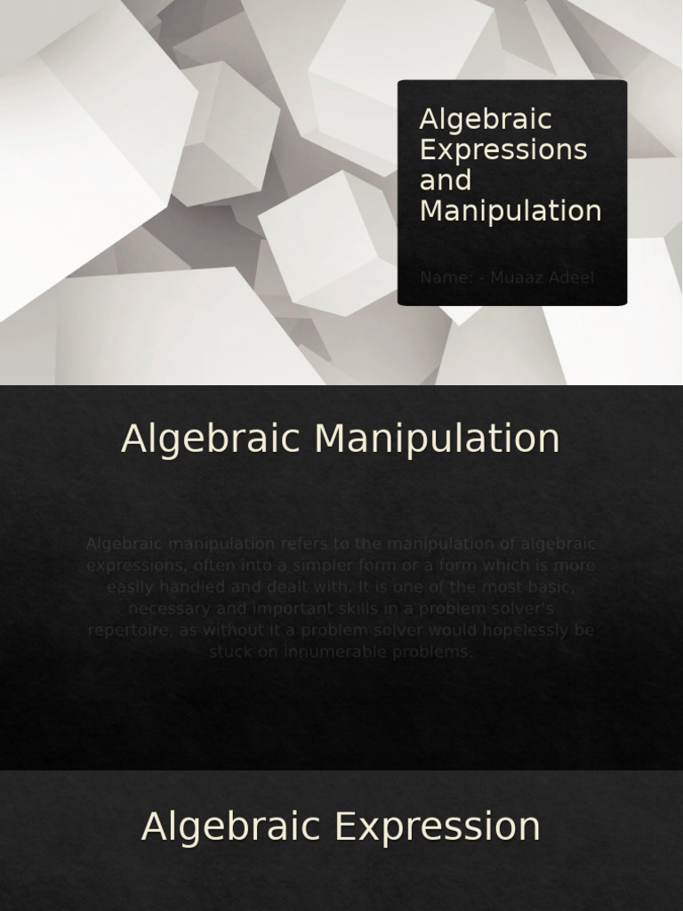 Understanding Algebraic Expressions | PDF | Polynomial | Variable ...