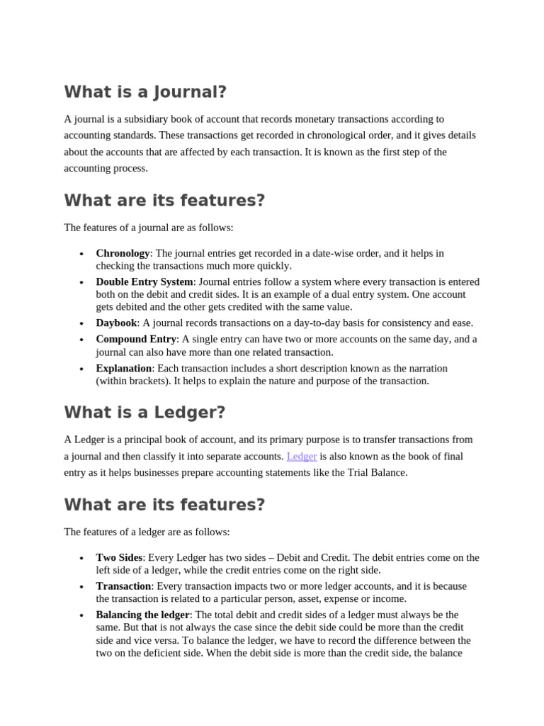 Difference Between Ledger &amp; Journal | PDF | Debits And Credits 