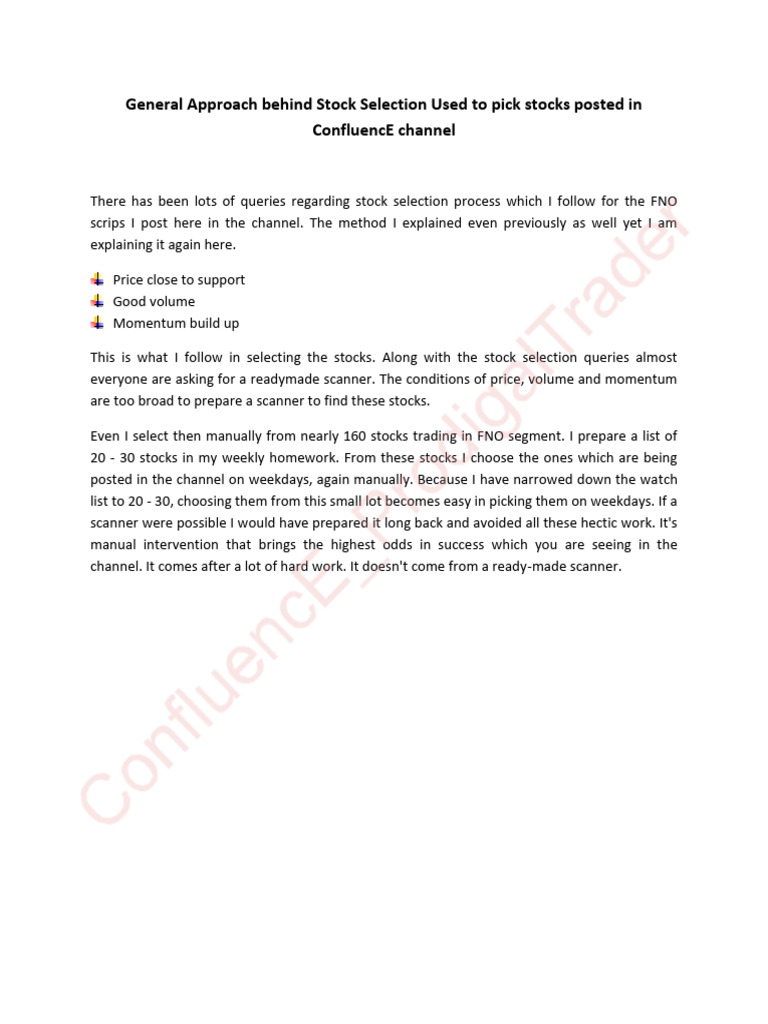 Stock Selection for FNO Traders | PDF | Business