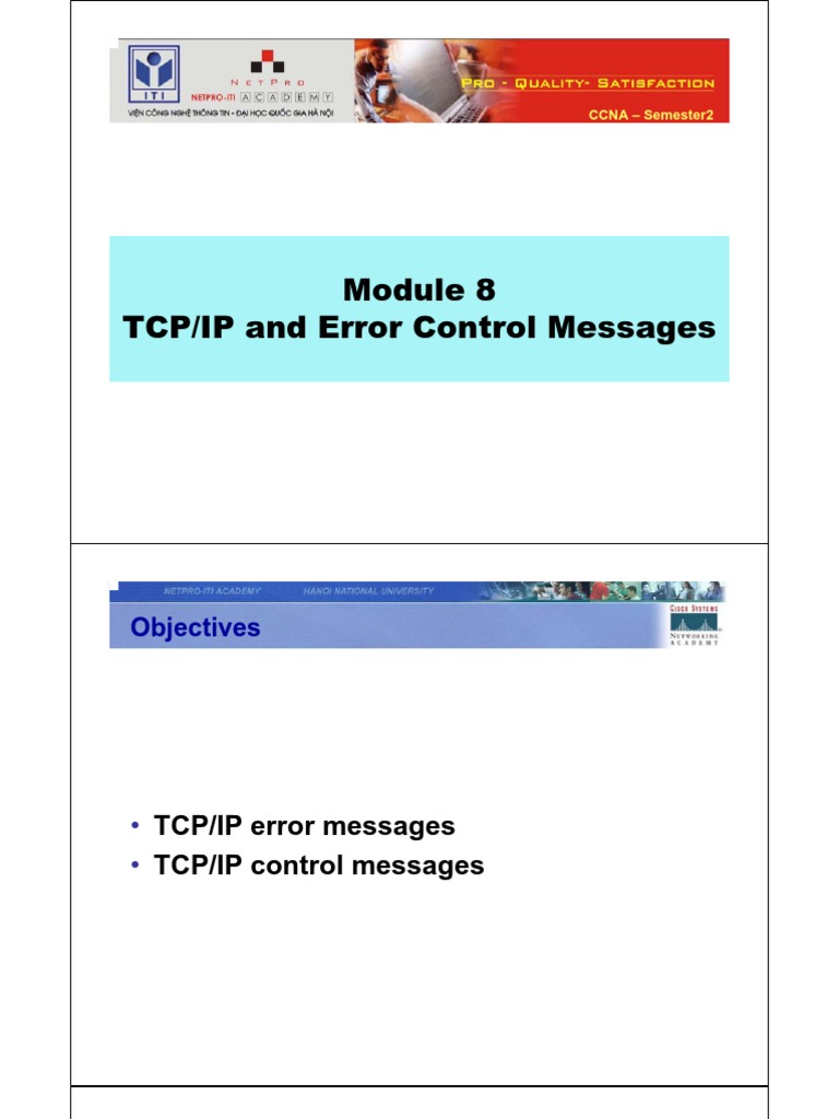 CCNA2 M8 TCIPIP Error Control Messages | PDF