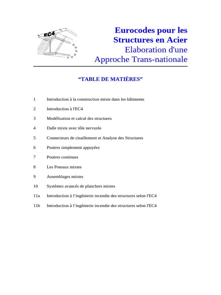 Eurocodes pour Structures en Acier | PDF