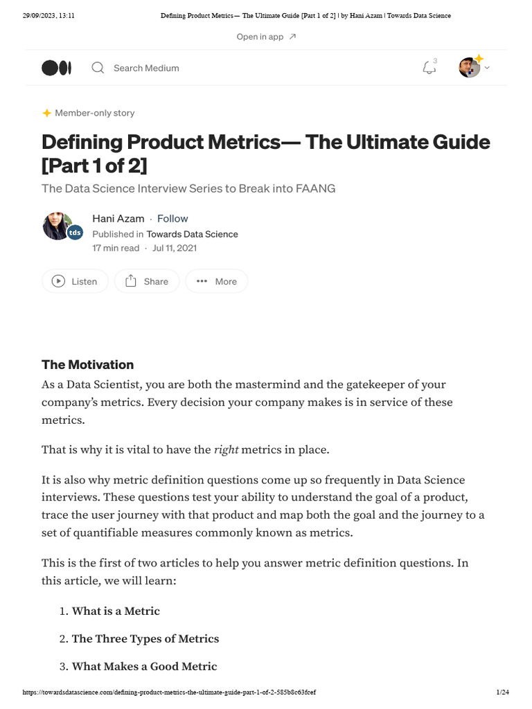 Defining Product Metrics - The Ultimate Guide | PDF | Performance ...
