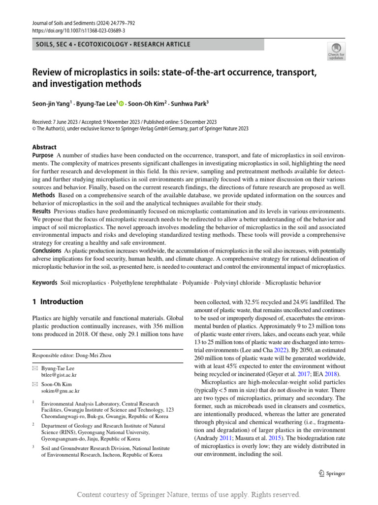 Review of Microplastics in Soils State-Of-The-Art | PDF | Plastic | Waste