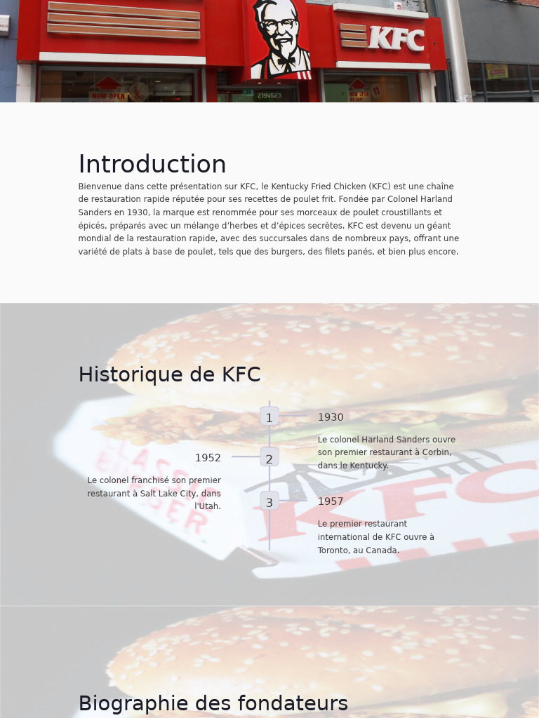 Histoire et succès de KFC | PDF | Nourritures | Cuisine