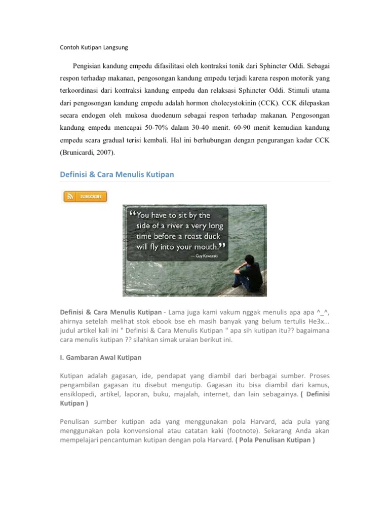 Contoh Kutipan Langsung