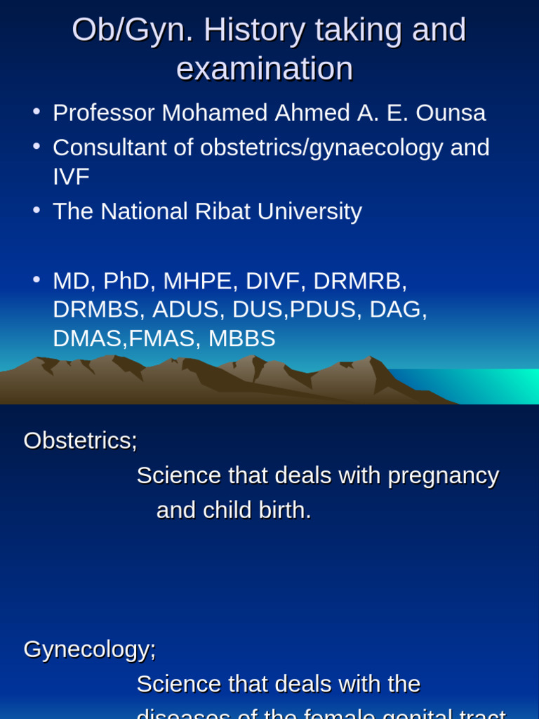 History ob.gyn. | PDF | Pregnancy | Human Reproduction