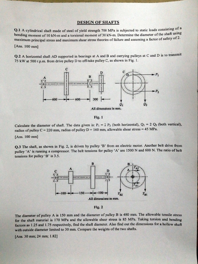 Shaft Design Calculations and Solutions | PDF | Belt (Mechanical ...