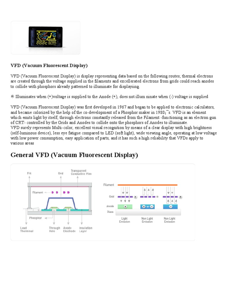 Understanding Vacuum Fluorescent Displays | PDF | Teaching Methods ...