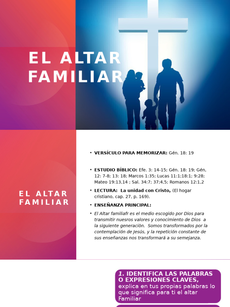 Importancia del Altar Familiar en la Fe | PDF | Oración | Cristo (título)