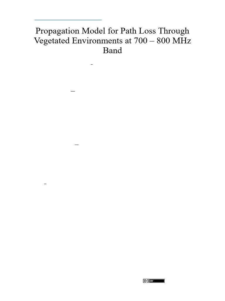 Tropical Path Loss Model for UHF Signals | PDF | Radio Propagation ...
