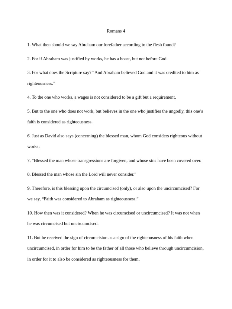 Overview Of Romans 4