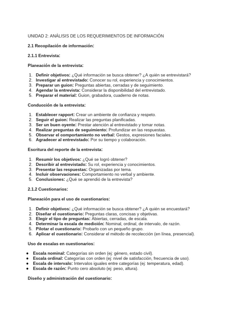 Unidad 2. Analisis de Los Requerimientos Informac... | PDF ...
