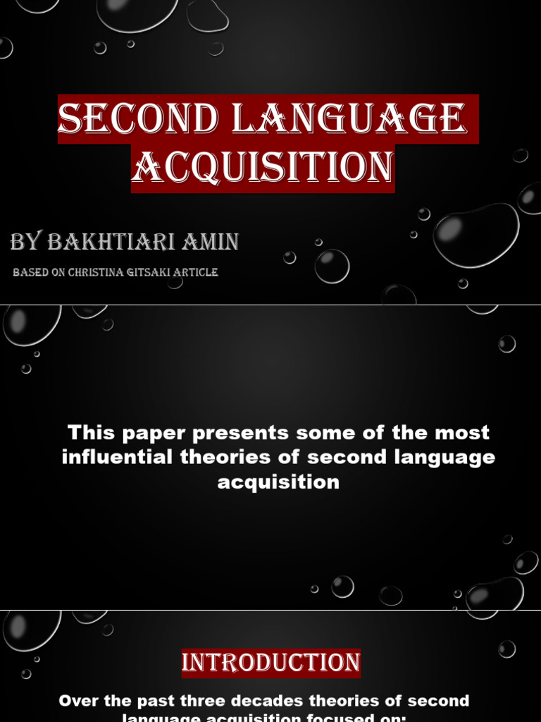 Second Language Acquisition Theories Bakhtiari Amin-1 | PDF | Theory ...