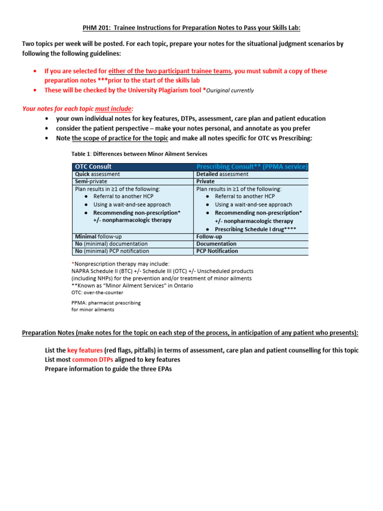 Skills Lab Preparation Guidelines | PDF | Over The Counter Drug | Therapy
