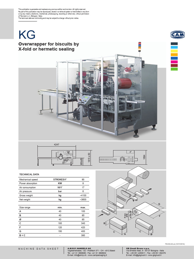CAM Packaging Machine Specifications | PDF | Equipment | Office Equipment
