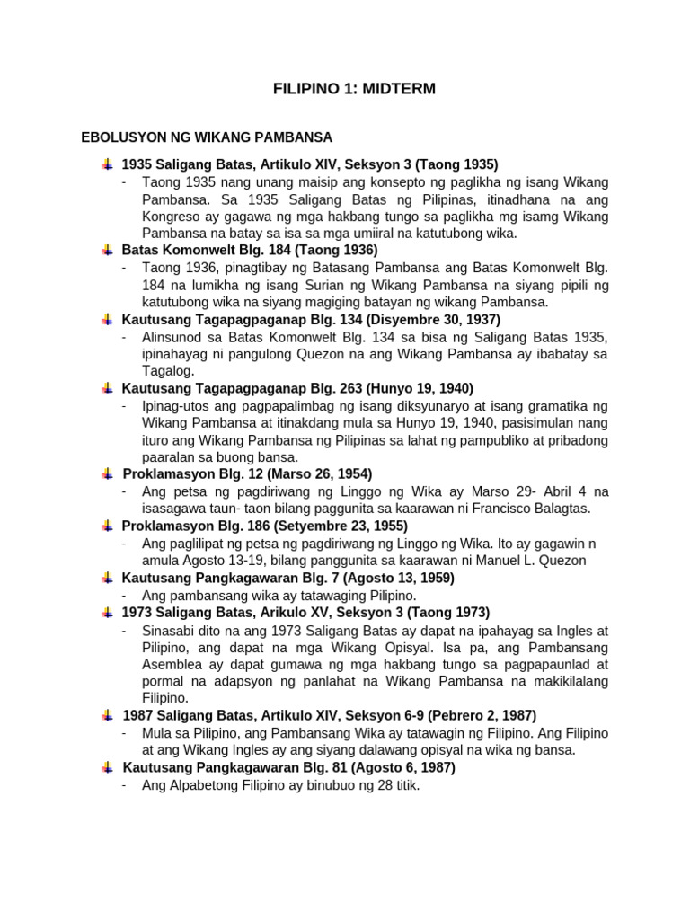 Fil 1 Midterm | PDF