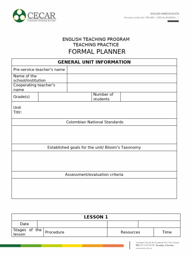 English Teaching Program Planner | PDF | Career & Growth
