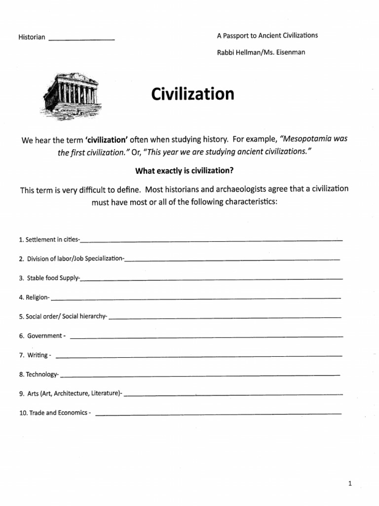 Civilization packet pdf