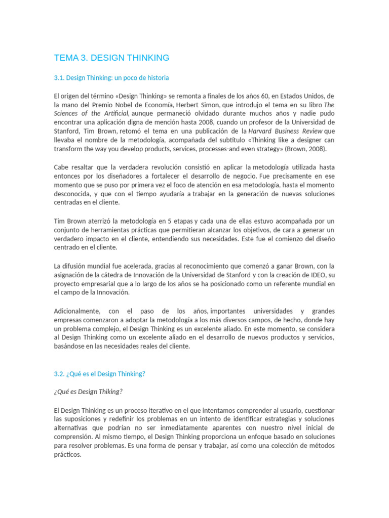 Introducción al Design Thinking y sus Fases | PDF | El pensamiento de ...