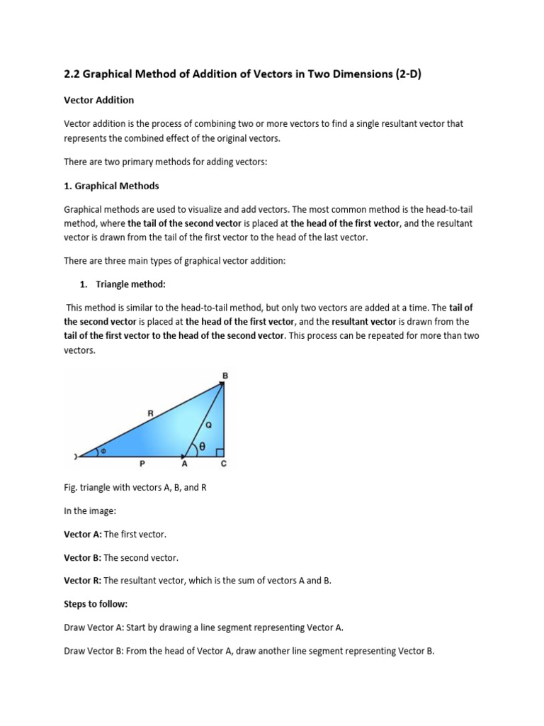 Graphical Vector Addition Methods | PDF | Euclidean Vector | Mathematics