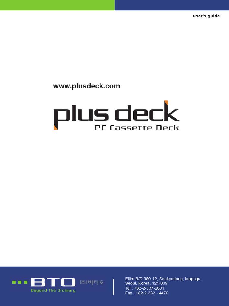 Plusdeck 2c User Manual | PDF | Personal Computers | Mp3