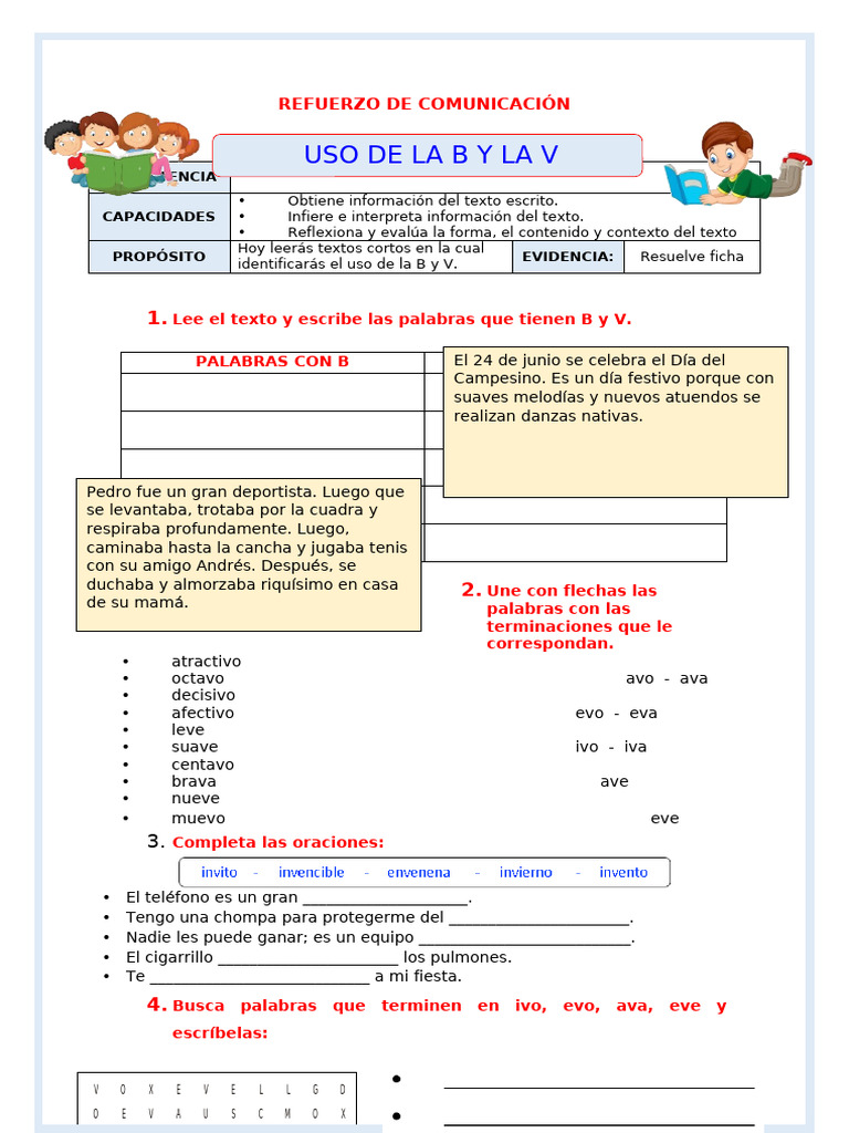 Actividades de Lengua para Segundo Grado | PDF