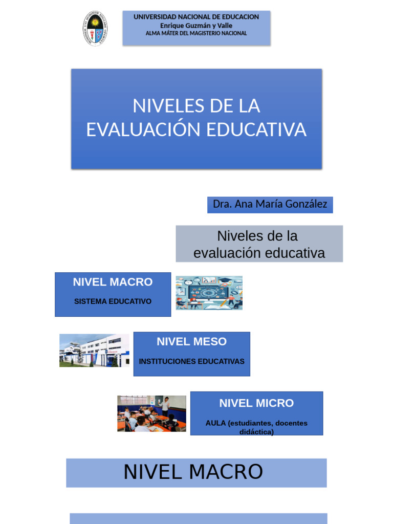 Los Niveles de La Evaluación | PDF | Maestros | Evaluación