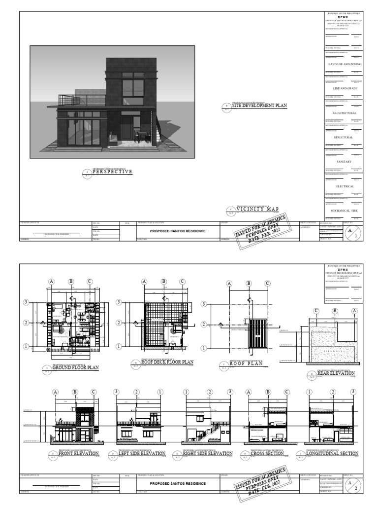 Proposed Santos Residence Plan | PDF | Roof | Architectural Elements