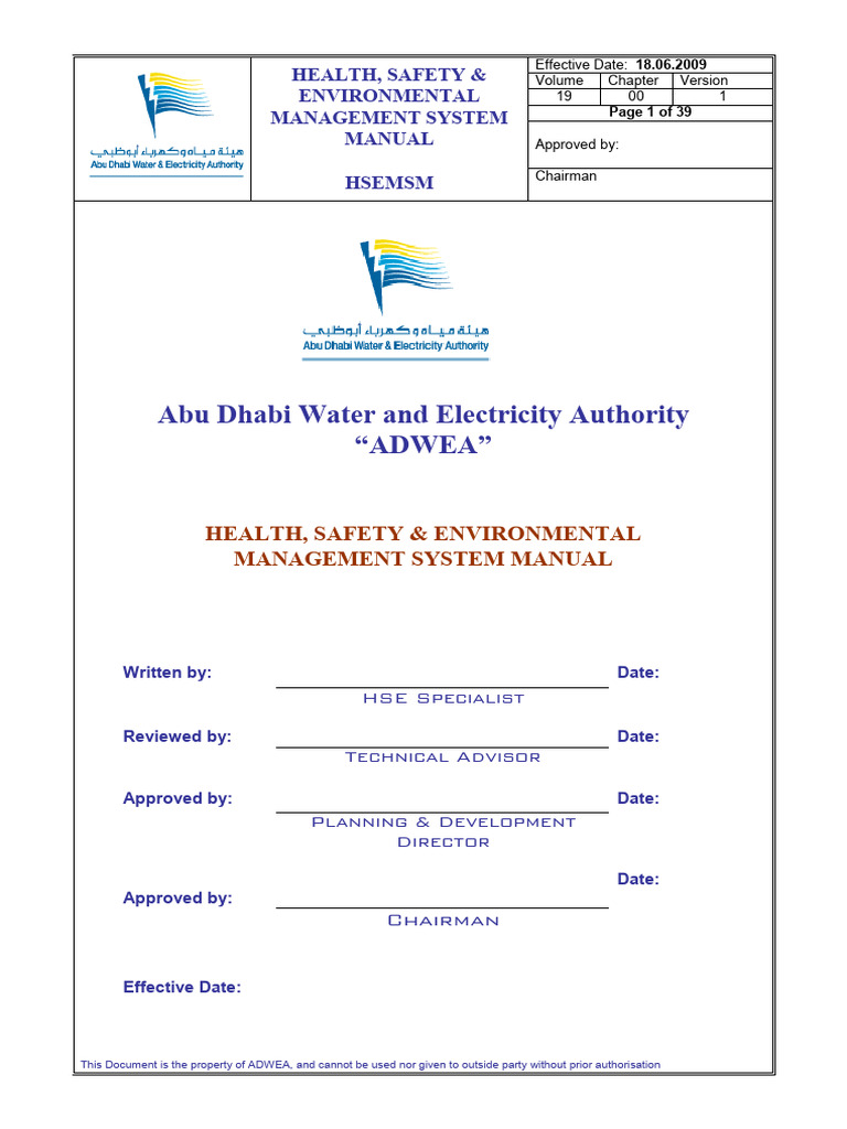 HSE Management System Manual PDF Risk Occupational Safety And Health