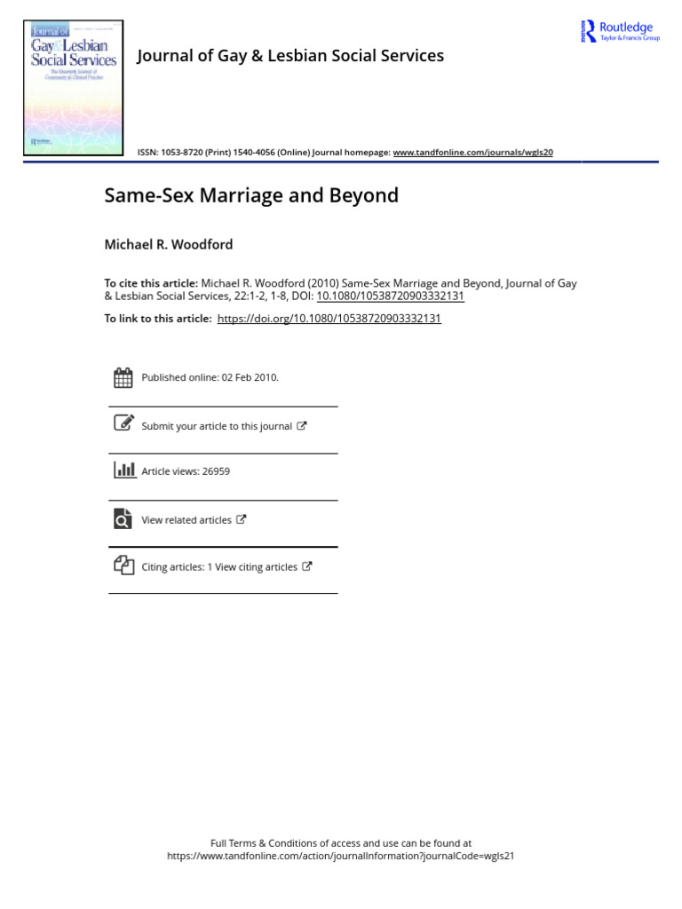Same-Sex Marriage and Beyond | PDF | Homosexuality | Same Sex Marriage