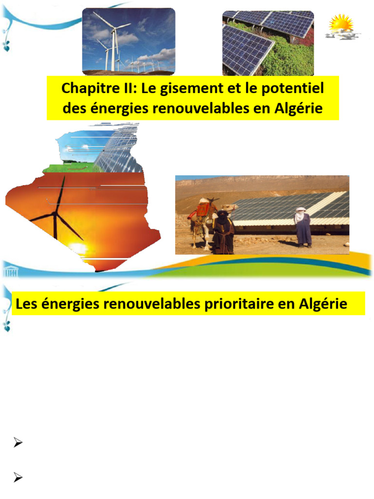 Potentiel des énergies renouvelables en Algérie | PDF | Énergie ...