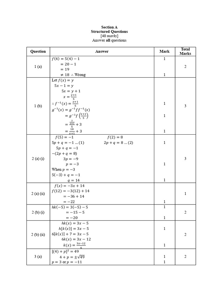 Structured Math Questions and Solutions | PDF | Mathematics ...