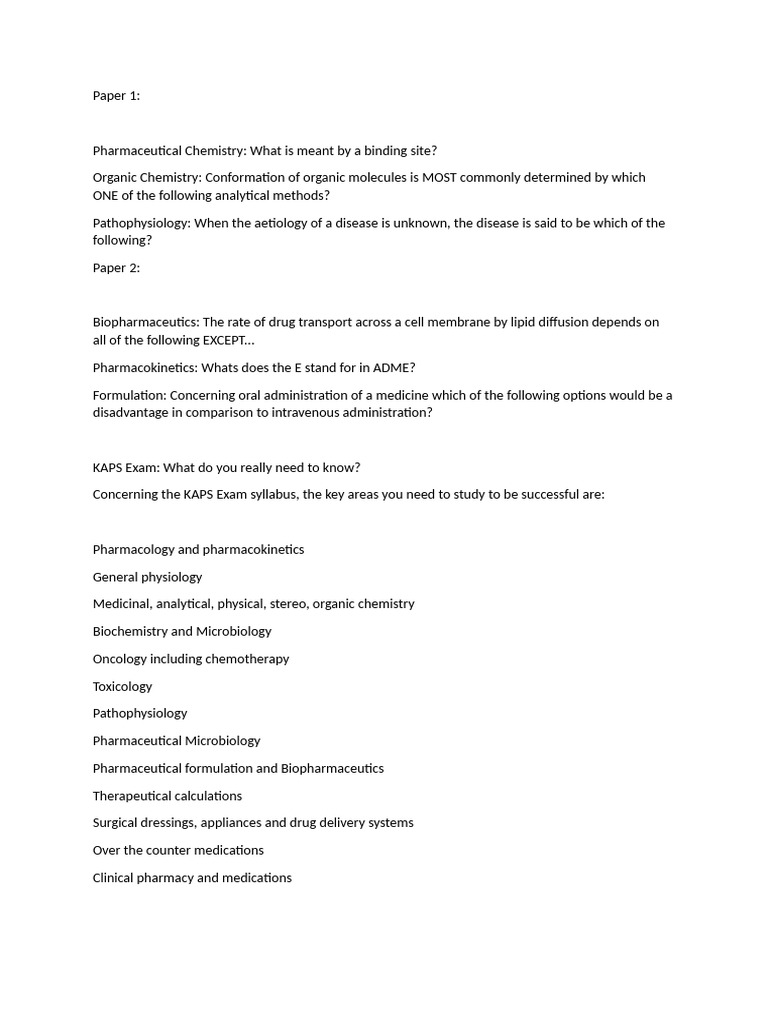 KAPS Exam Overview and Requirements | PDF