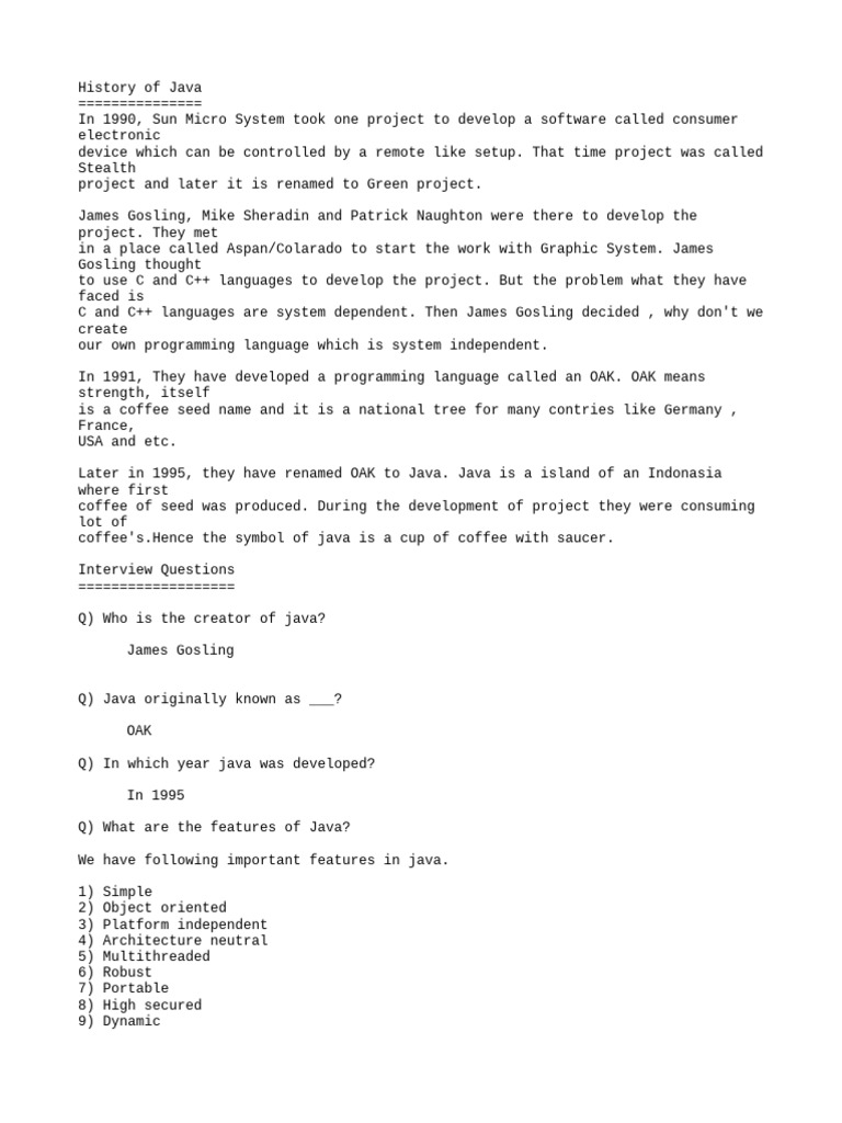 History and Evolution of Java Programming | PDF