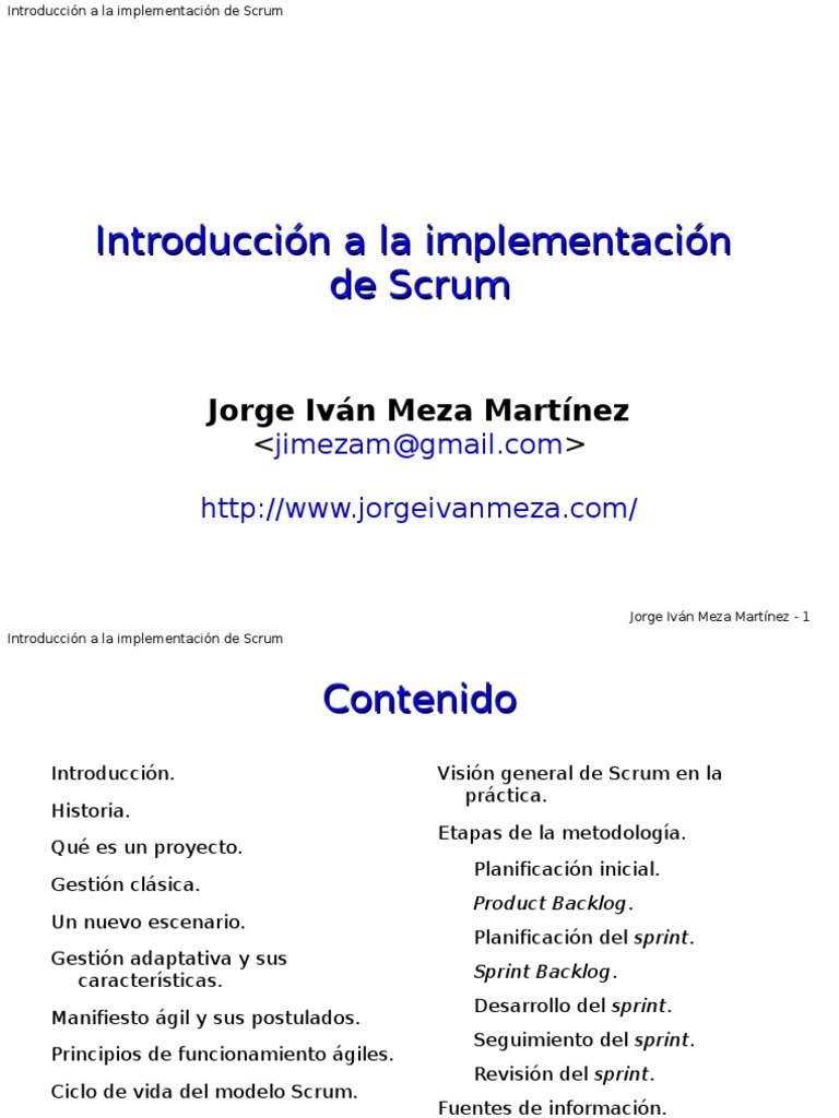 Introducción A La Implementación de Scrum | PDF | Desarrollo Ágil de  Software | Software