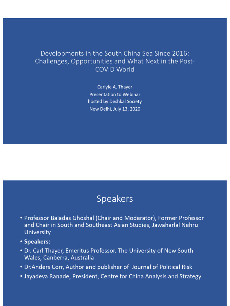 South China Sea Developments Post-2016 | PDF | South China Sea ...