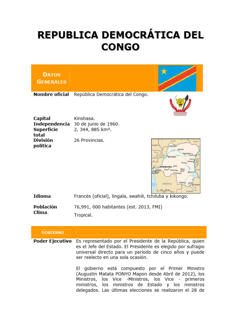 Republica Democrática Del Congo | PDF | República Democrática del Congo ...